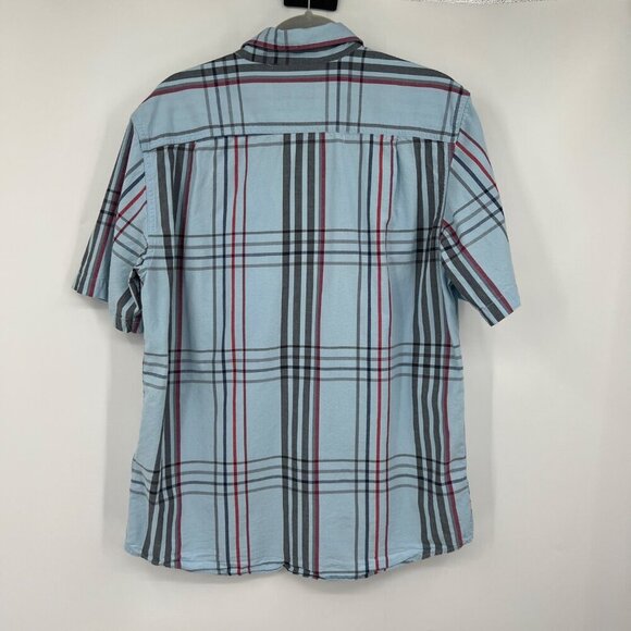 Carhartt Men's 105175 Loose Fit Midweight Short Sleeve Plaid Shirt Powder Blue s - Picture 8 of 9